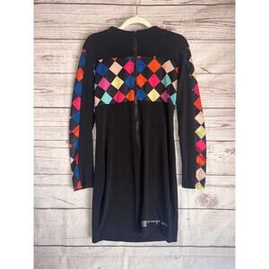 Champion Black Retro Long Sleeve Womans Dress Sz L